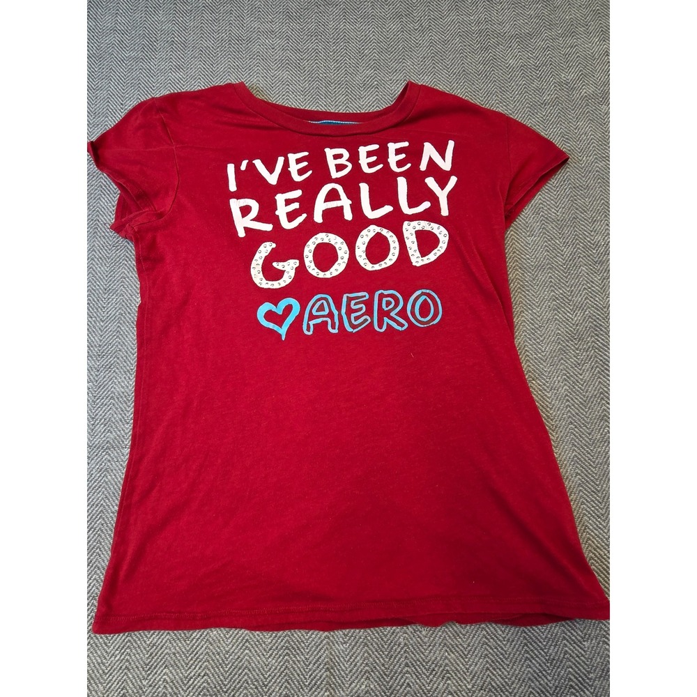 Aeropostale T-Shirt Women 2XL Red I've Been Really Good Graphic Short Sleeve Tee